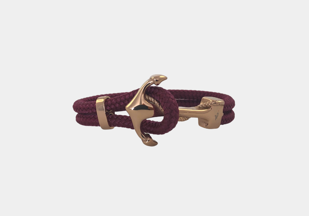 Pulseira Âncora - Rose Gold (Bordô)