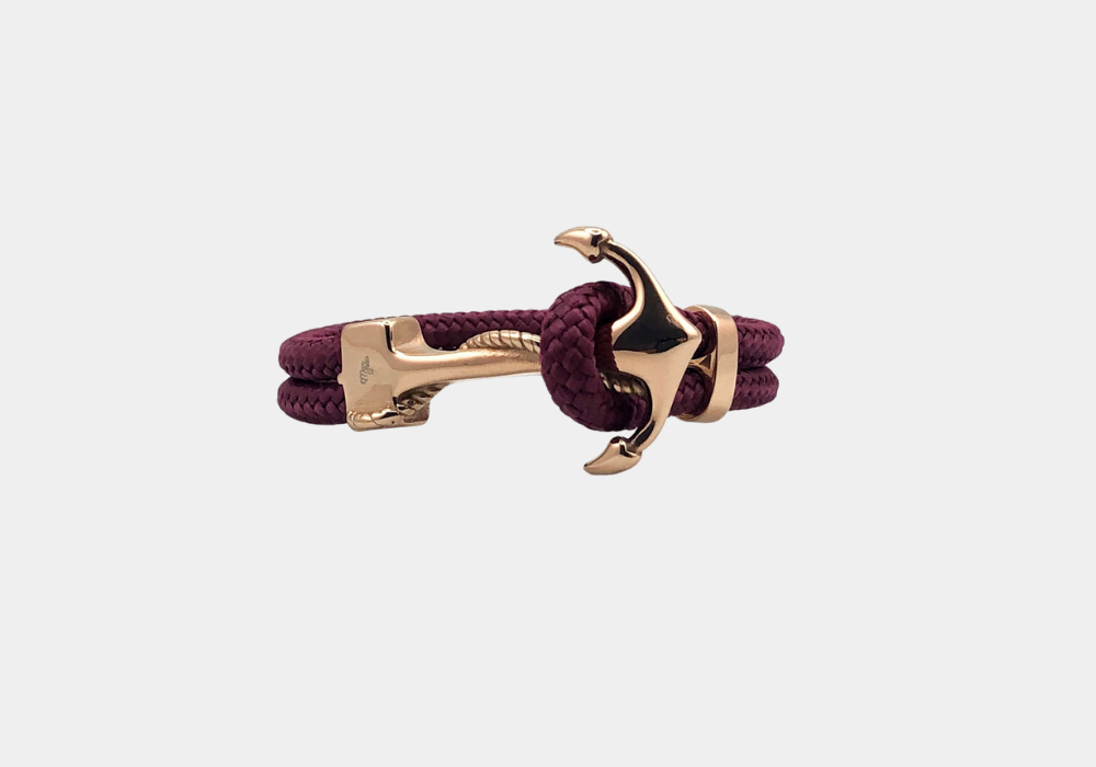 Pulseira Âncora - Rose Gold (Bordô)