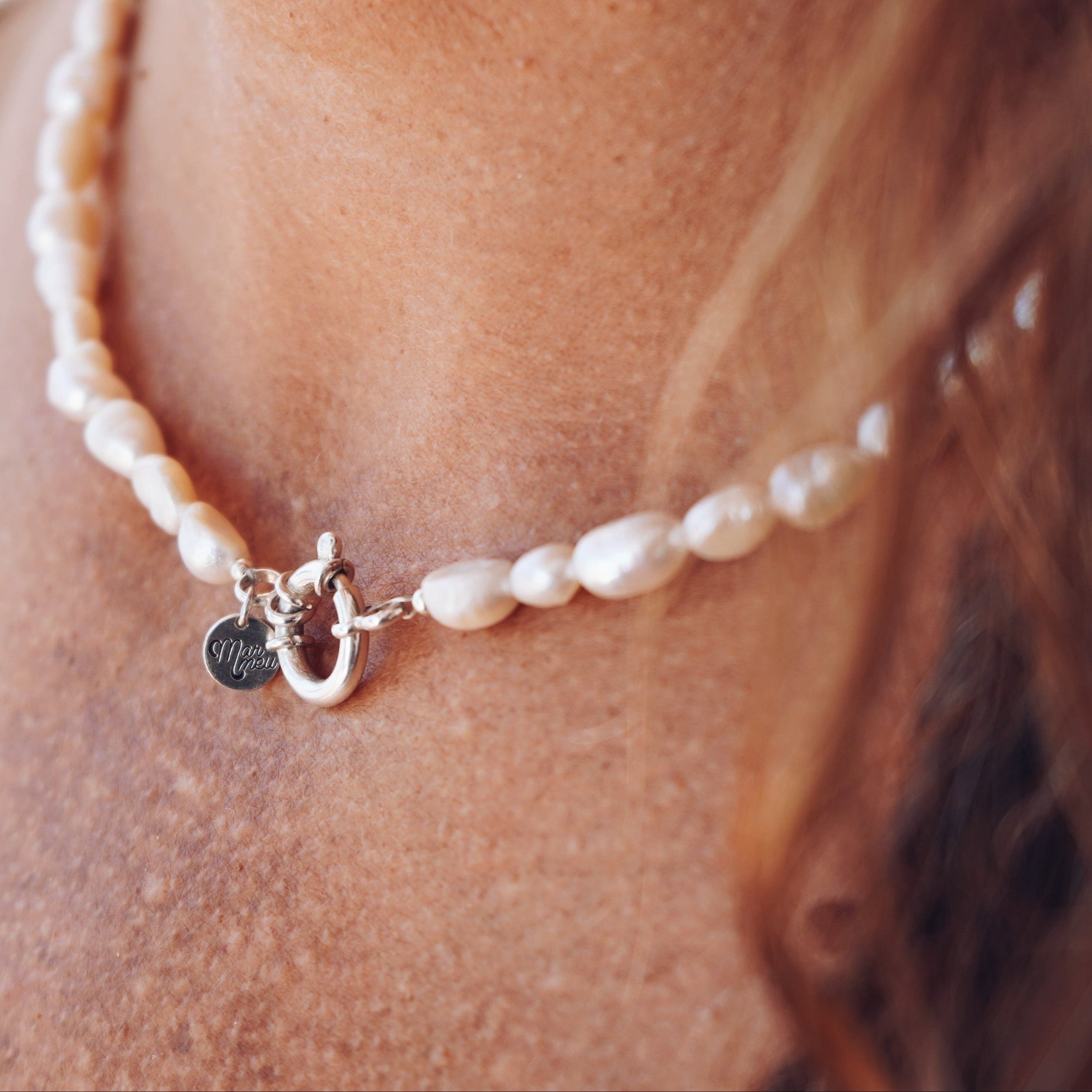 Colar de Pérolas e fecho em Prata 925