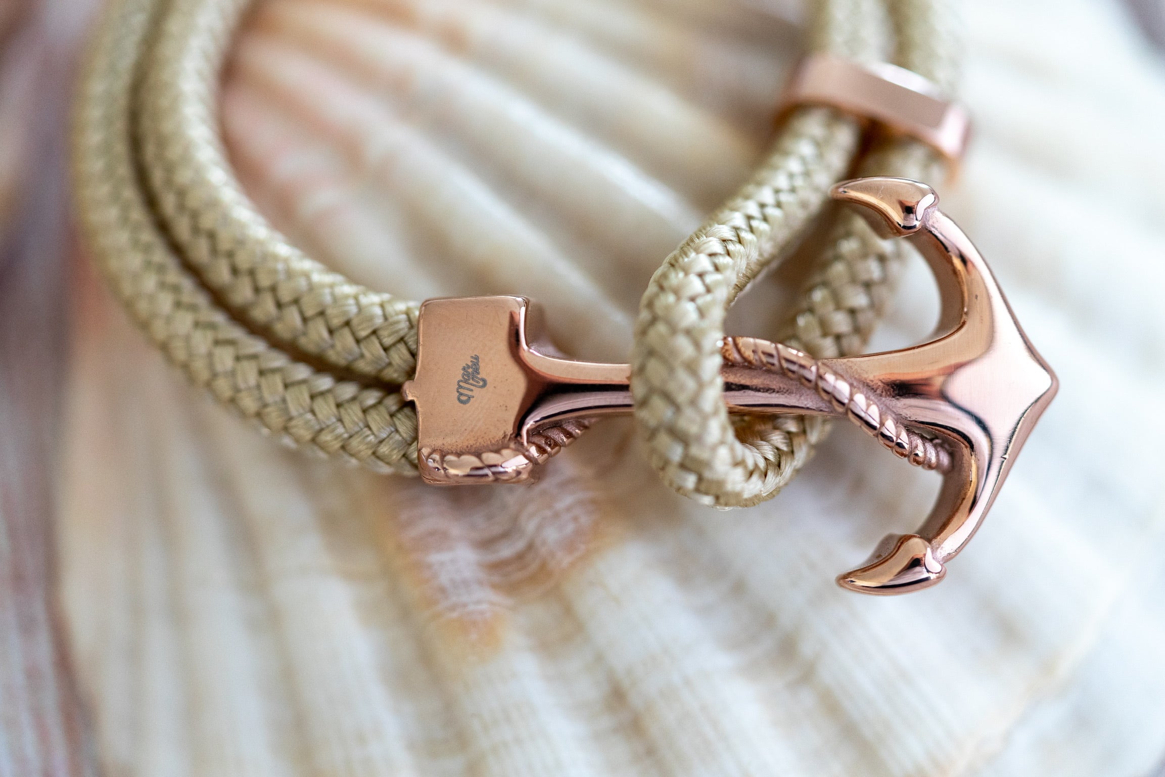 Pulseira Âncora - Rose Gold (Creme)