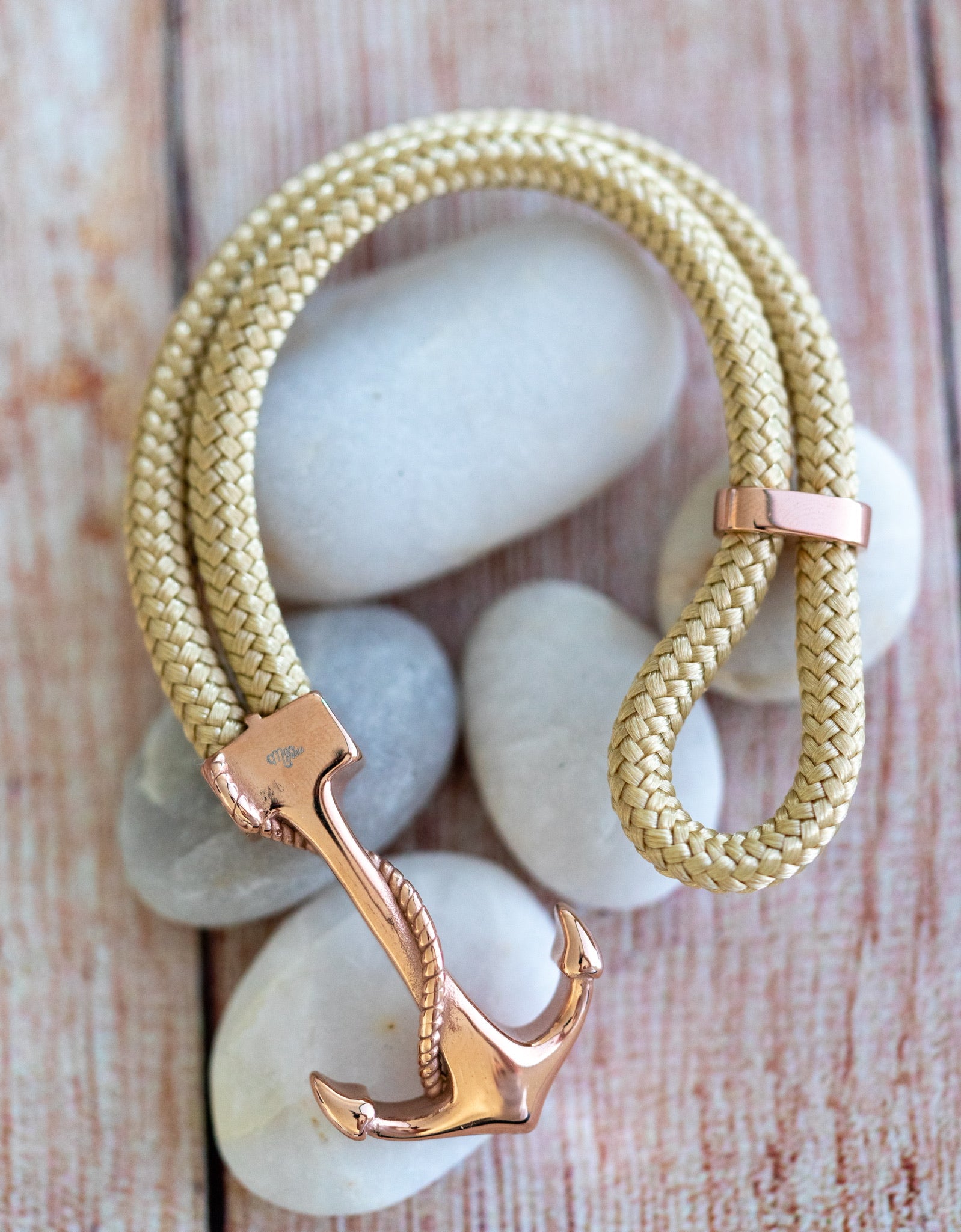 Pulseira Âncora - Rose Gold (Creme)